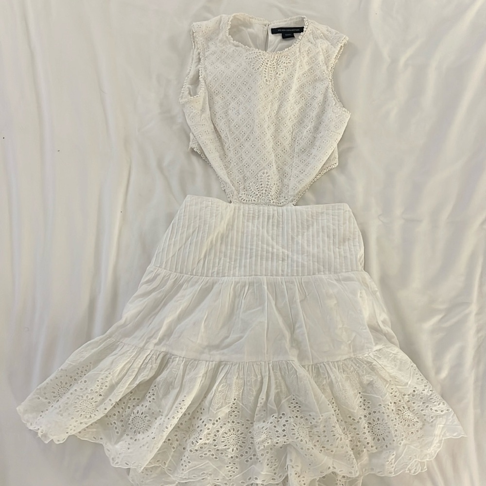 French Connection never worn white eyelet cutout dress